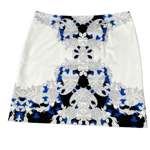Worthington Womens Blue White Floral Patterned A-line Skirt Size 16W - Picture 9 of 9